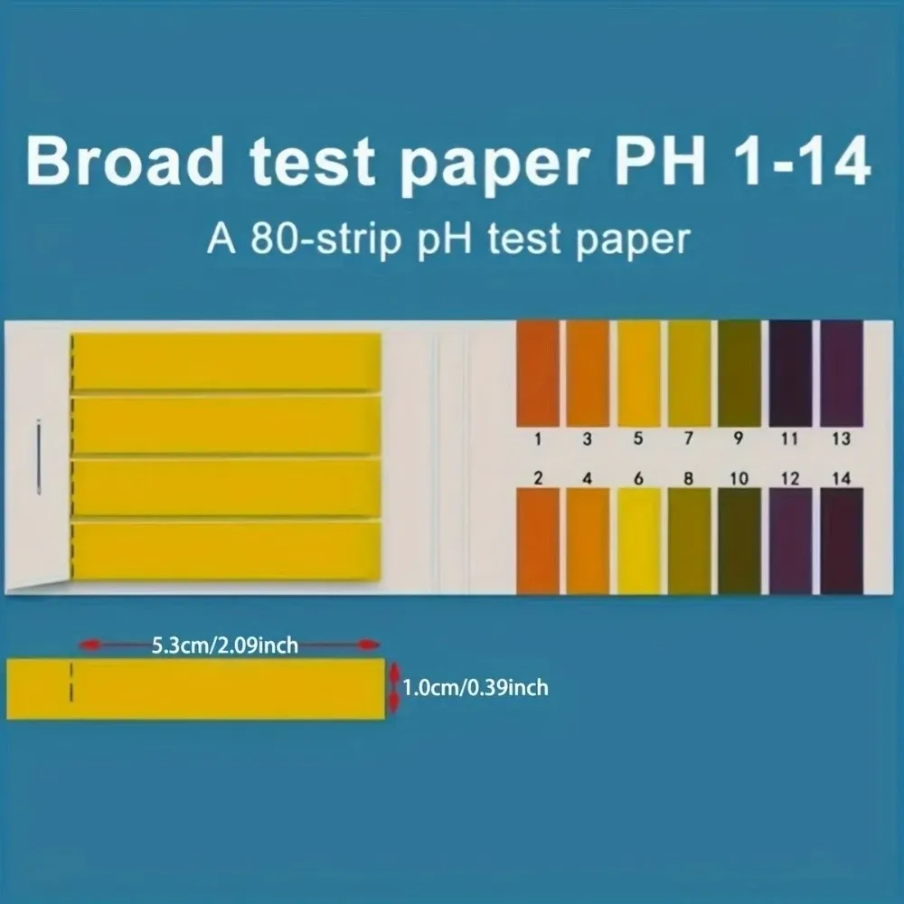 80 Strips/pack with Control Card Professional PH Test Strips Acidic Alkaline Indicator Paper PH Meter PH Controller Soil Testing