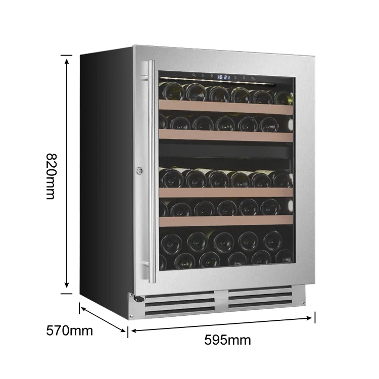 Household Undercounter Built-in Upright Wine Cooler Compressor Dual Zone Constant Temperature Wine Cellar Holds 39 Bottles 119