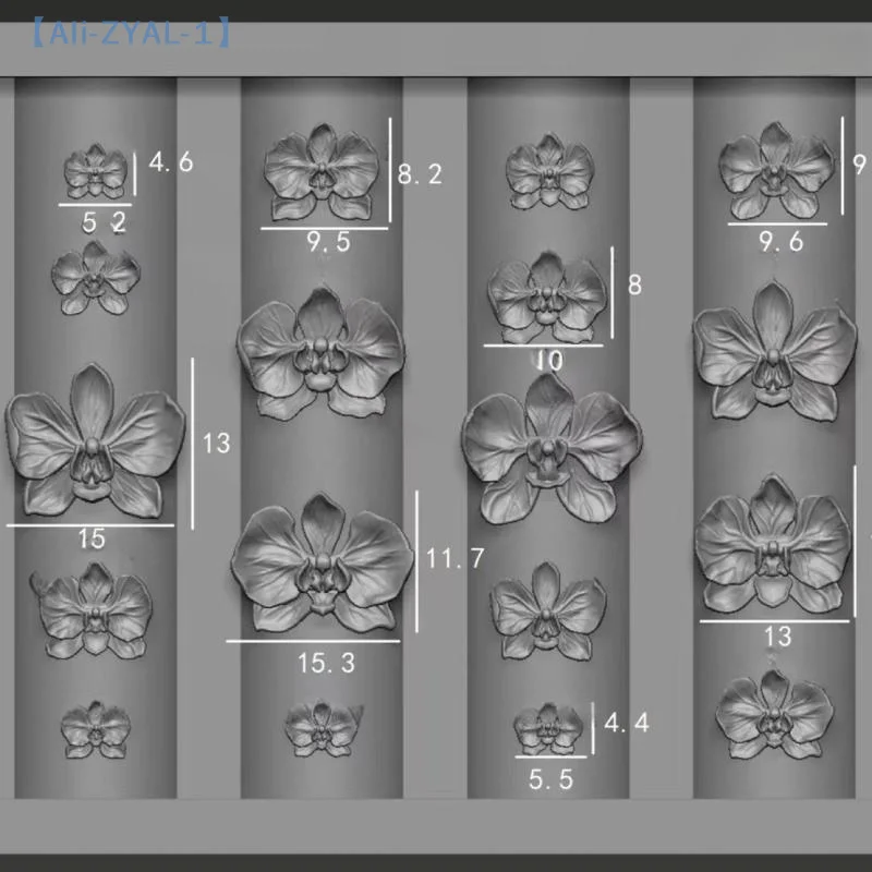 【ZYAL-1】3D Phalaenopsis Bloem Siliconen Nail Mold DIY Zoete Vlinder Orchidee Bloem Ontwerp Manicure Carving Nail Art Mold Gereedschap
