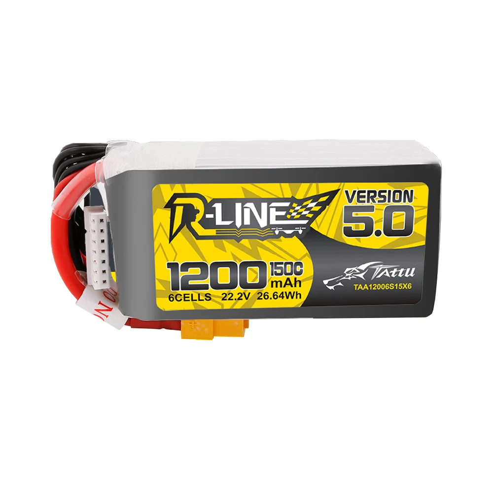 TATTU R-LINE 5.0 22.2V 1200mAh/1400mAh 150C akumulator LiPo do helikoptera RC Quadcopter FPV Racing Drone części 6s bateria