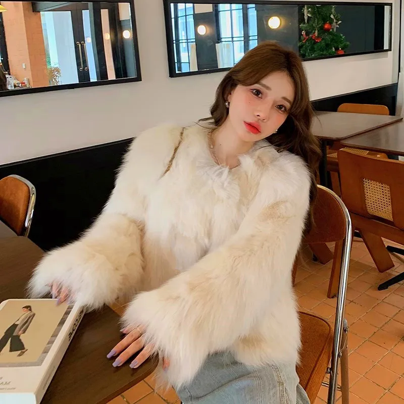 Manteau de fourrure ort pour jeunes femmes, écologique, pliable, pour les déplacements, Long, Sve v-ne, t-shirt à boutons, manteau détail