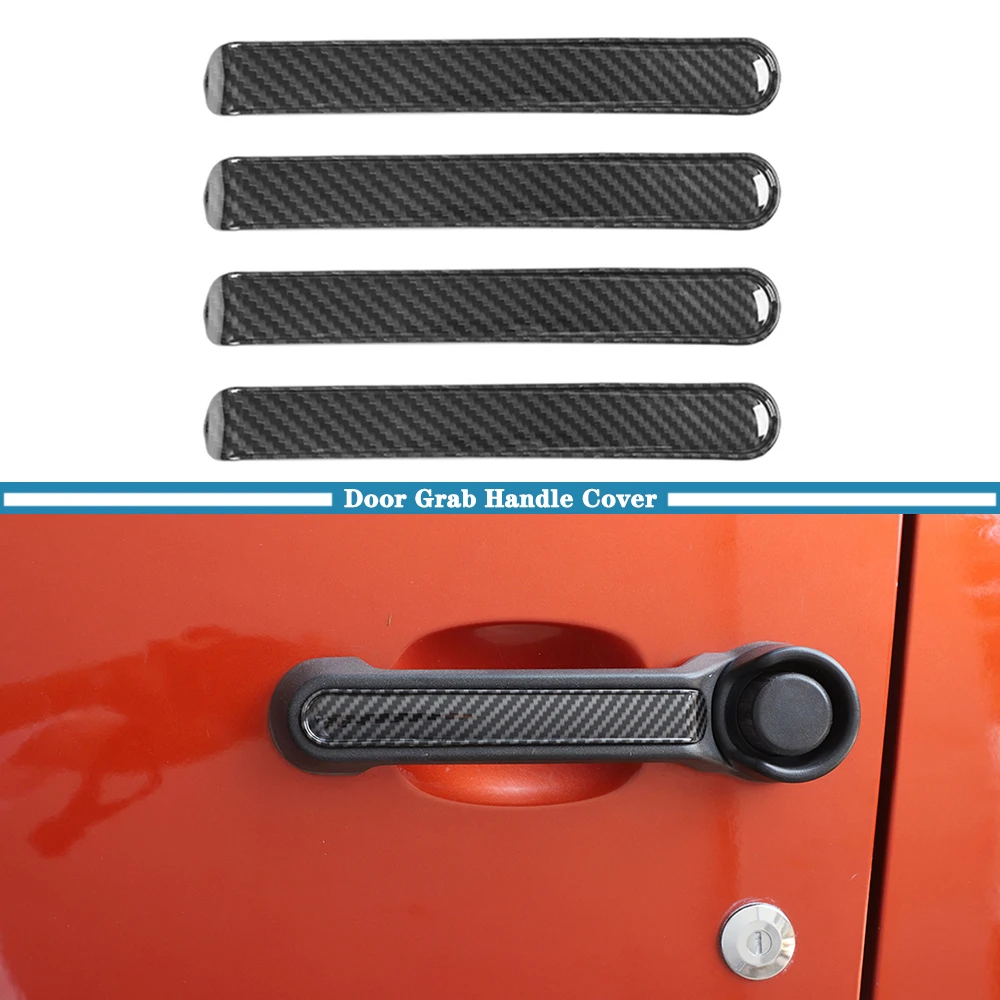 4-Pack Door Grab Handle Decorative Cover Decal for Jeep Liberty/Dodge Nitro 2007 2008 2009 2010 2011 2012 Exterior Accessories