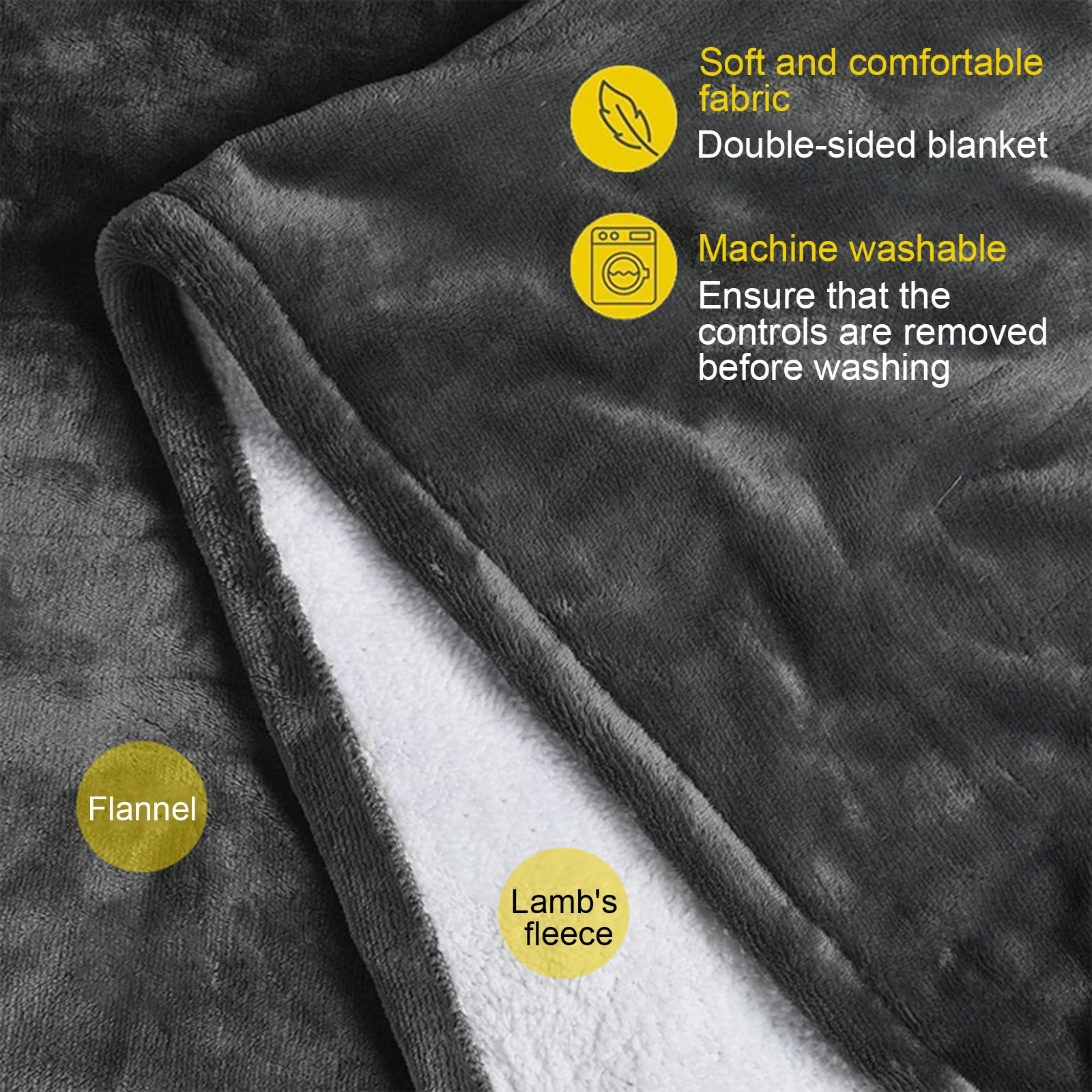Electric Heating Pad Warmers for Men Women Pain Relief Cramps Menstrual with 6 Heat Levels 4 Timer Setting 130*150mm Gray 1