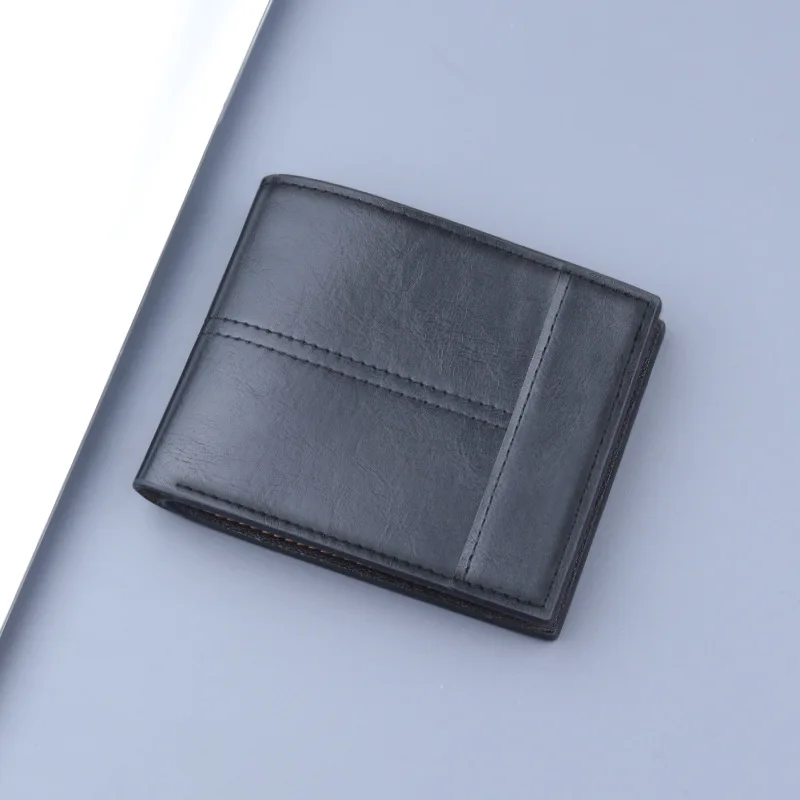 New Men's Short Wallet Men's Card Bag Integrated Men's  Short  Multifunctional Change  Business