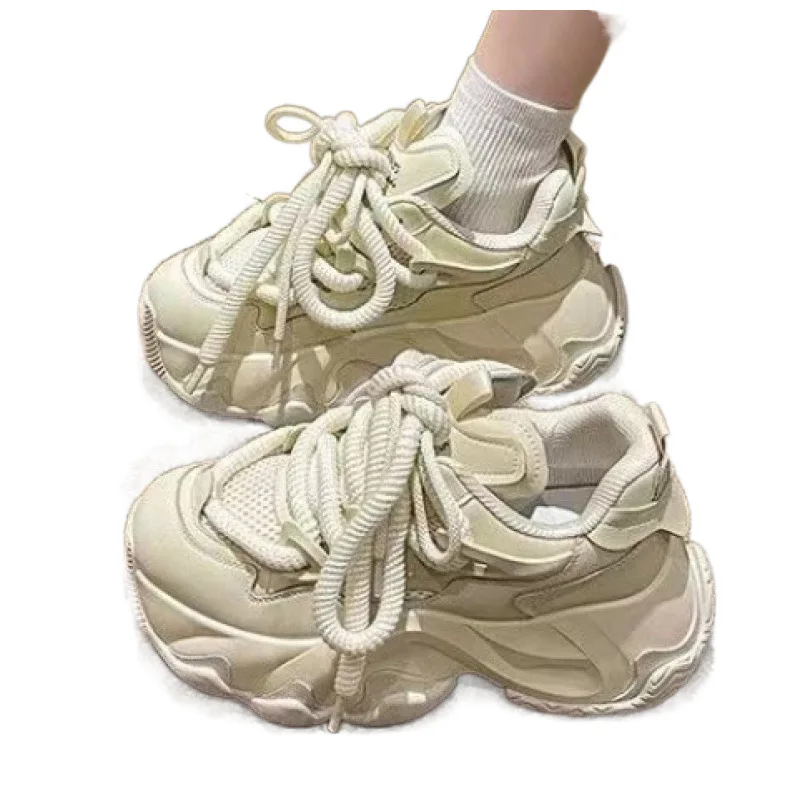 Dad's Shoes, Women's 2026 New Autumn Thick Soled Sponge Shoes, Height Increasing Sports Shoes, Spring Casual Running Shoes
