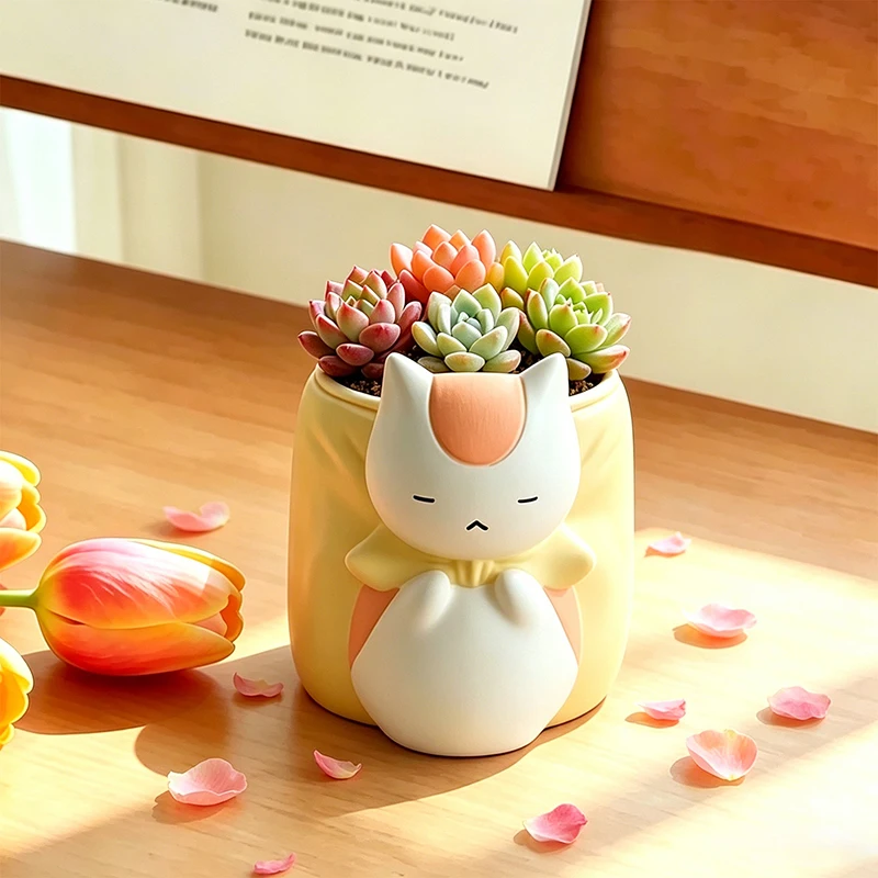 Sleepy Chubby Cat Resin Succul - đánh giá và giá Snake Plant Ceramic