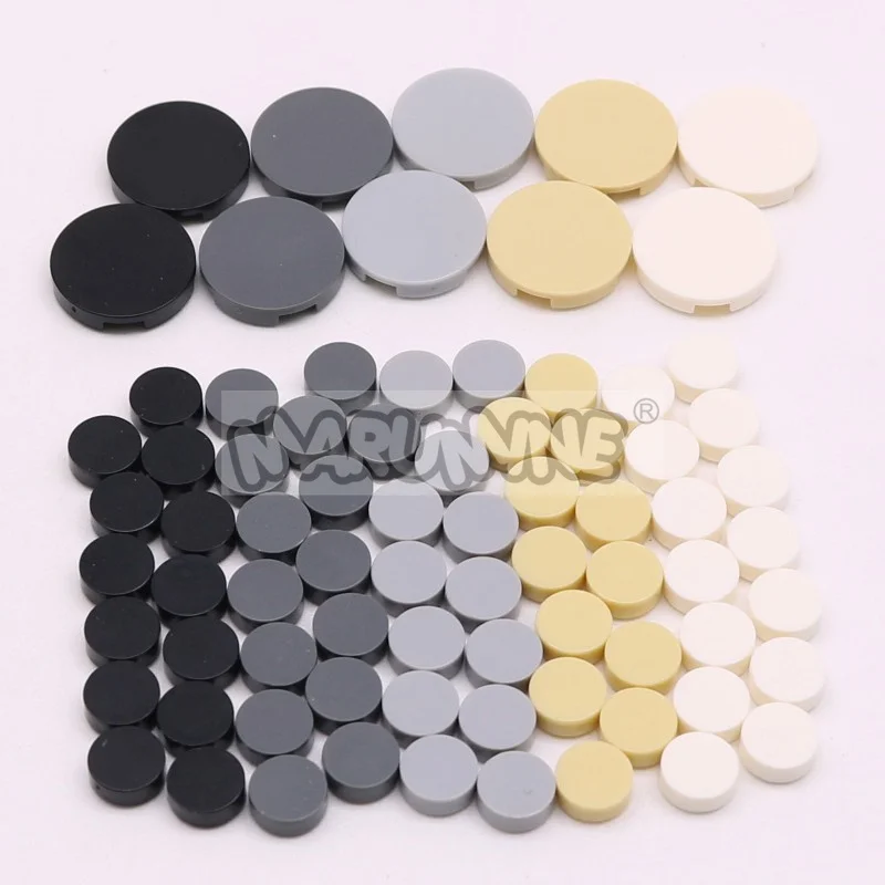 350PCS Round Tile Blocks 1x1 2x2 MOC Bricks Base Flat Board Plate Floor Road City View Parts Aeecessories 98138 4150 Compatile