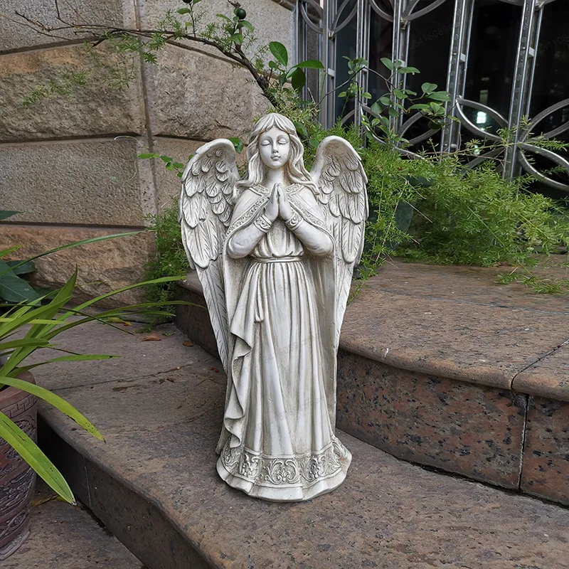 

Angel Girl Resin Sculpture, European Style Garden Ornament, Indoor Outdoor Villa Courtyard Landscape Decor, Ideal Gift