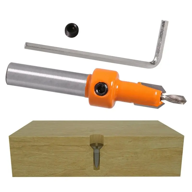 Y42A-6 Pcs Countersink Drill Bit Set Wood Hole Drill Bit Timber Wood Working Drill Bits With Hex Key For Wood Screw Cutter