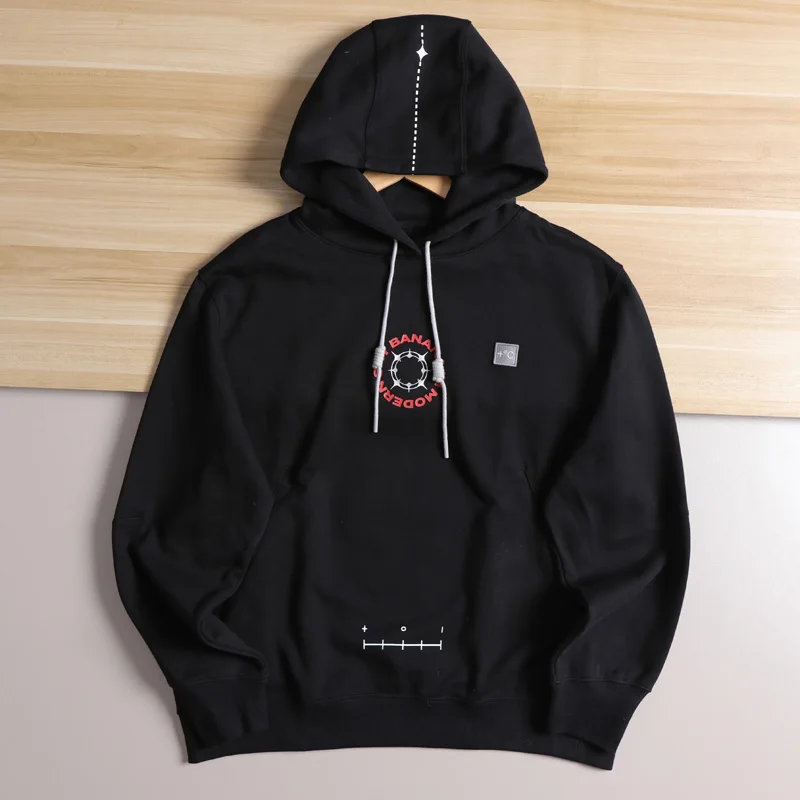 Thened Fce هوديي البلوز الرجال عارضة Sle طباعة نمط دافئ Faionable العلوي الخريف الحديثة الرياح مستقيم الساق #1