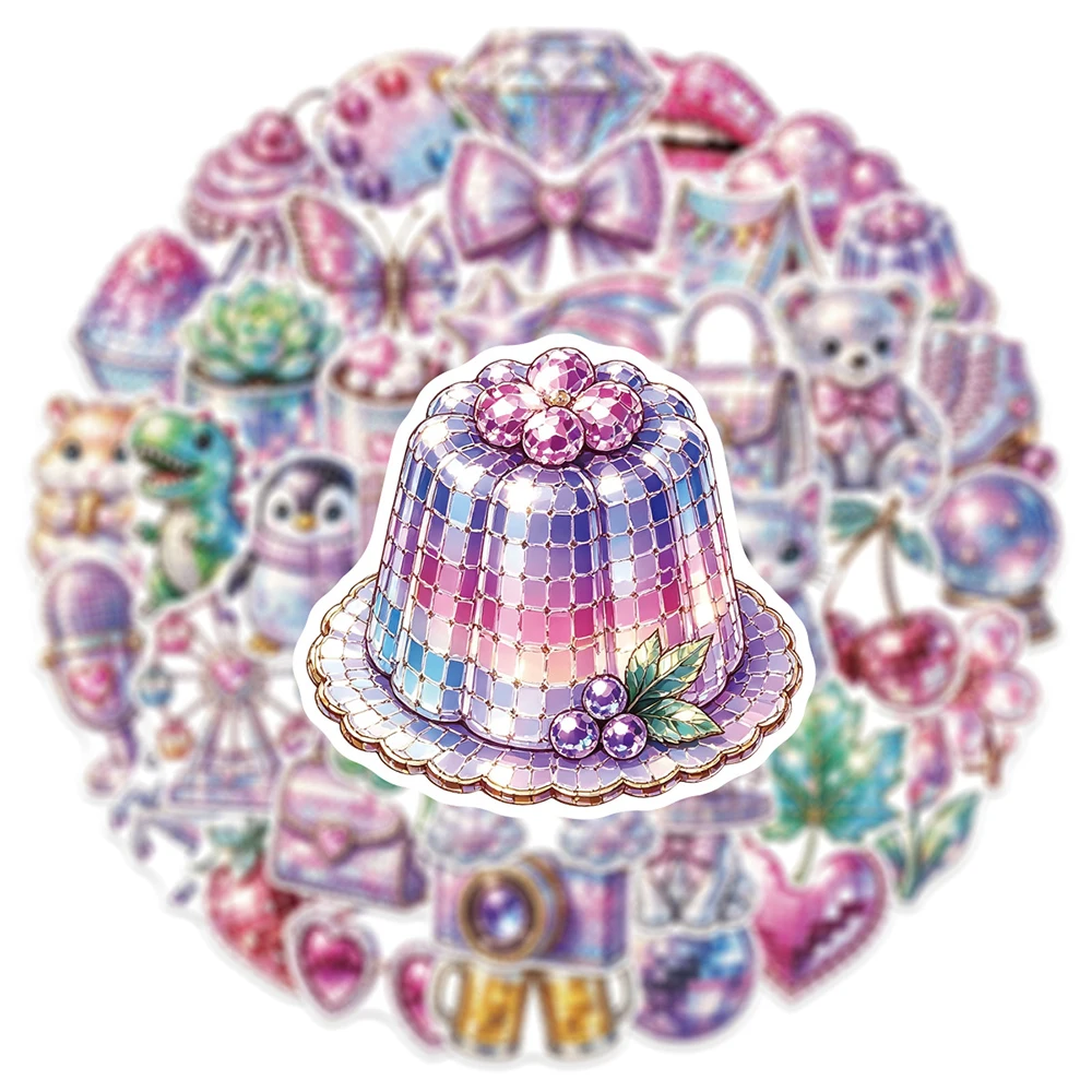 10/30/50pcs Vintage Shiny Disco Style Aesthetic Cartoon Stickers Cool Graffiti Phone Stationery Retro Decoration Sticker Packs