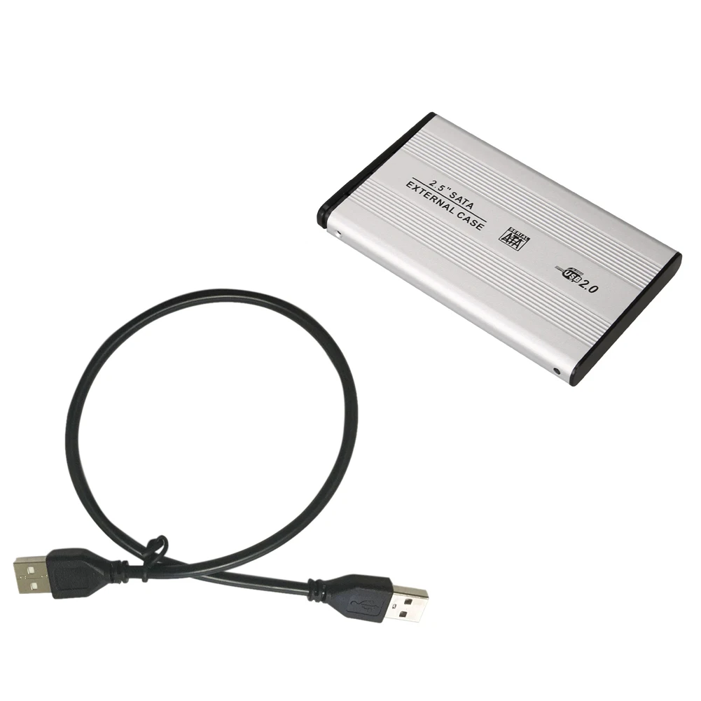 2,5 Zoll USB 2.0 SATA Externe mobile Festplattenbox Gehäuse aus Aluminiumlegierung