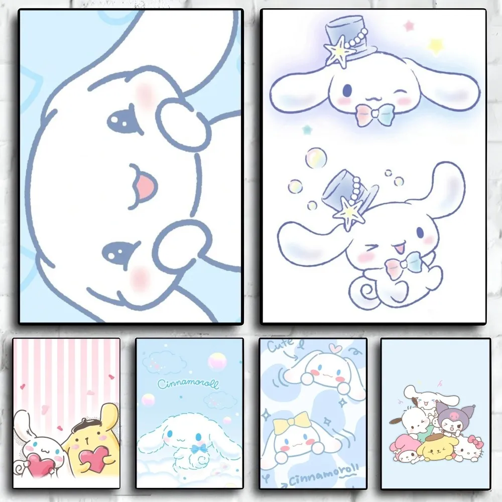 

MINISO Cute Cinnamoroll Poster Paper Print Home Living Room Bedroom Entrance Bar Restaurant Cafe Art Painting Decoration