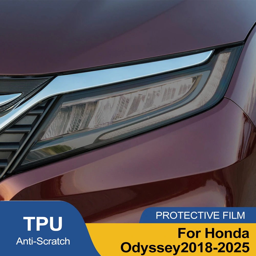 

For Honda Odyssey 2018-2020 Smoke Black Car Headlight Protective Film Pre Cut TPU PPF Anti-Scratch High-Gloss Vinyl Wrap Film