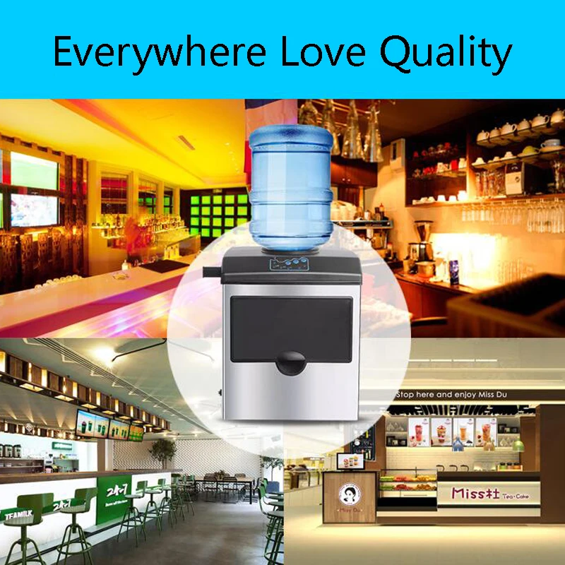ماكينة صنع الثلج على سطح الطاولة بمقبض، 26 رطلاً/24 ساعة، 24 مكعبًا في 10 دقائق، ماكينة صنع الثلج المحمولة للتنظيف التلقائي