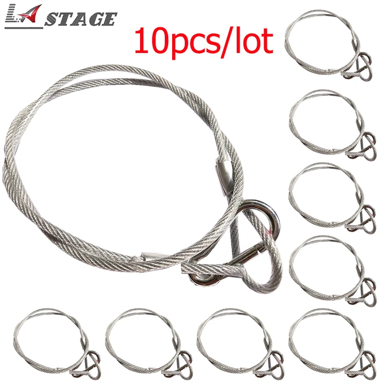 10pcs/lot Professional Stage Suspension Device Use Safety Rrope LED Par Light Thickness Wire Safety Cables With Looped Ends