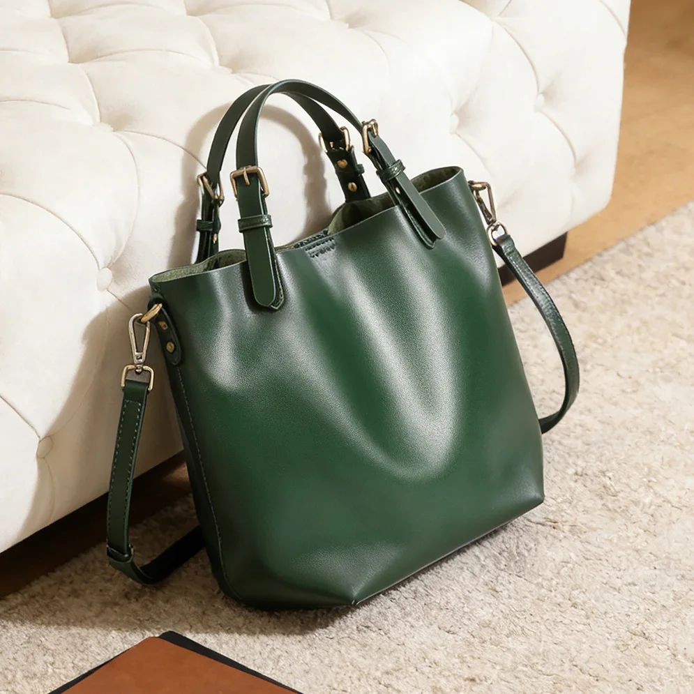 100% Genuine Leather Square Satchel Diaper Bag Crossbody Nappy Handbag For Moms Trendy Leisure Shopping
