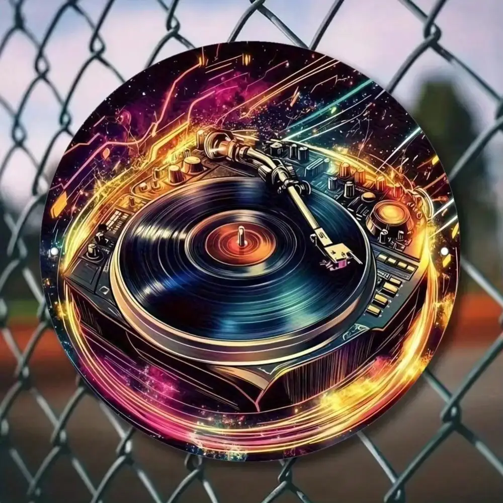 CIFBUY Brand Vintage Iron Vinyl Record Wall Art Retro Metal Music Sign Circular Decor For Bedroom Living Room Bar Man Cave Home