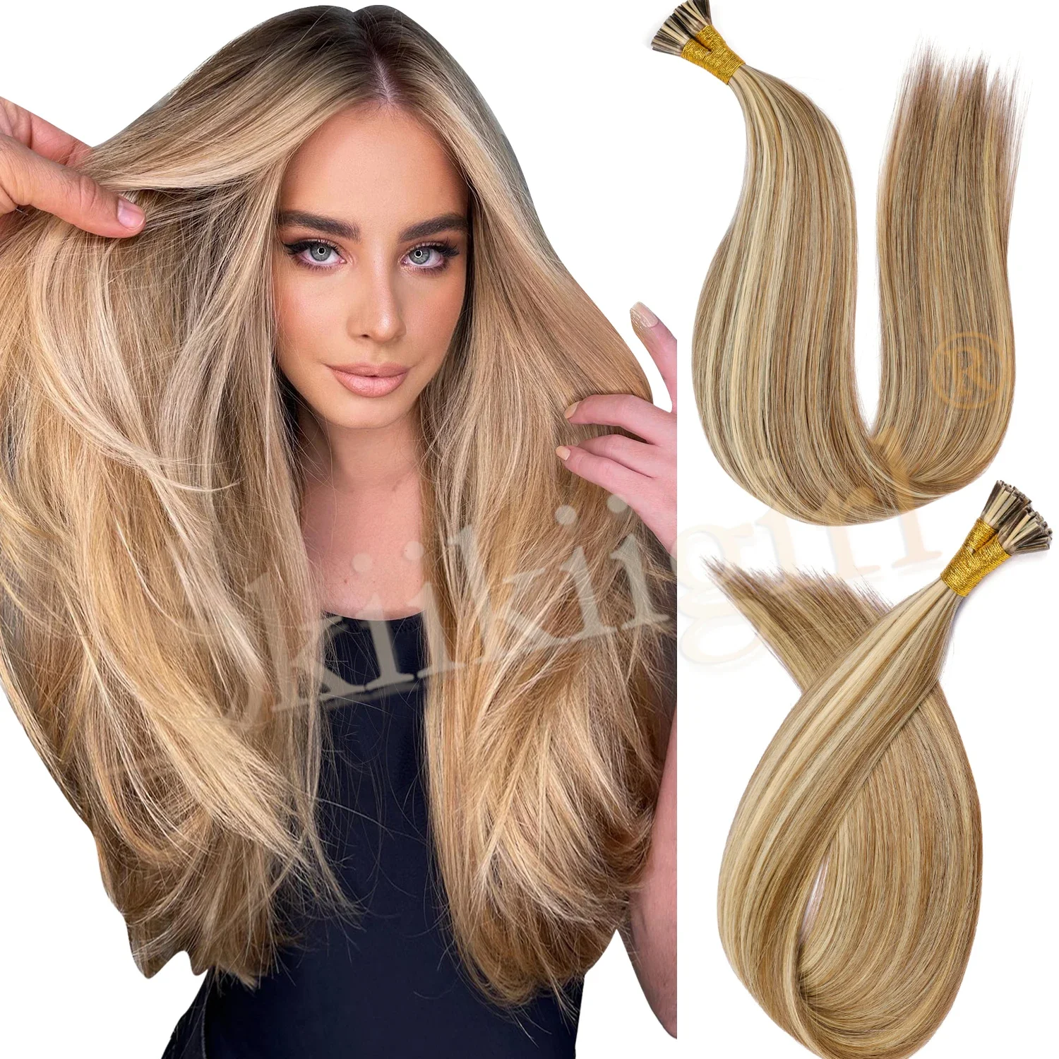 #4I Tip Extensions Human Hair Straight 12
