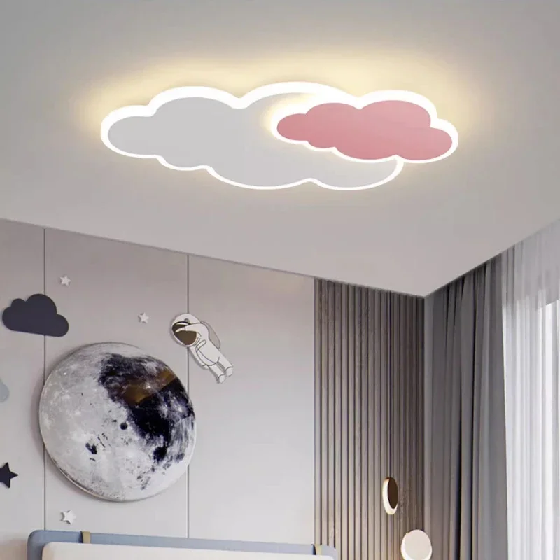 2025 White Cloud Lamp LED Children's Room Ceiling Light Minimalist Modern Warm Baby Room Nursery Boy Girl Bedroom Cloud Ceiling