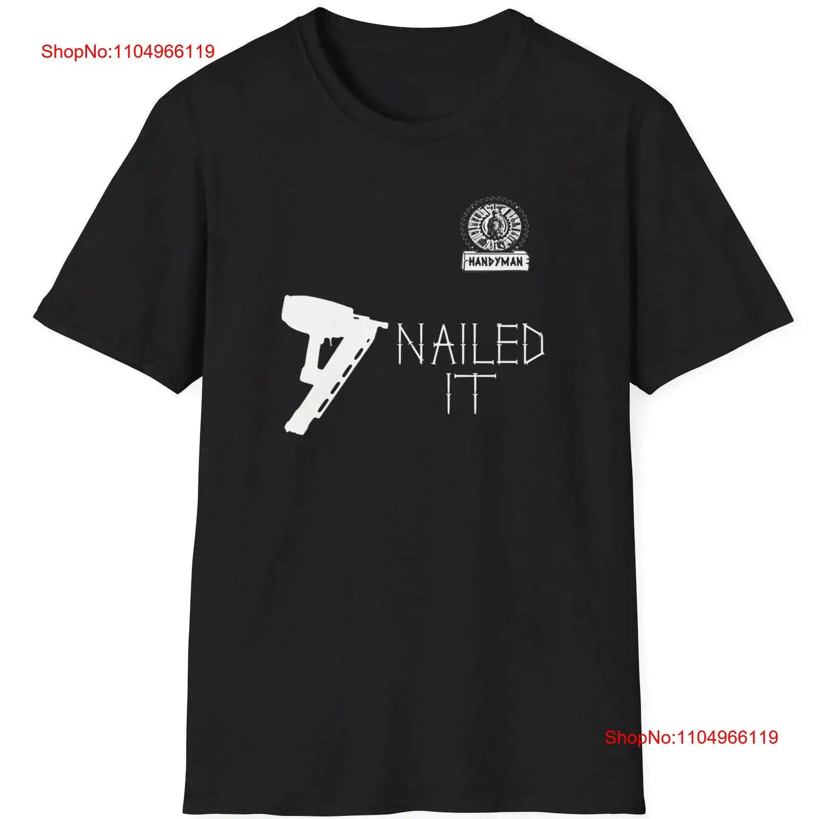 

Handyman Nailed It T Shirt Construction Worker Carpentry Funny nail gun DIY Lover vintage Washed graphic Soft Unisex Stylish