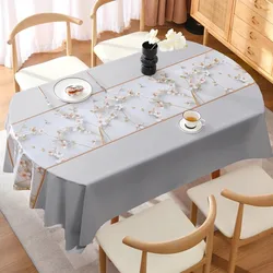 Oval Dining Tablecloth, High-End Waterproof Oil-Proof Heat-Resistant Luxury New Home Use Tea Table Cover
