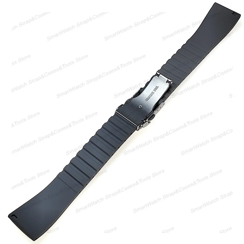 20mm 22mm Universal Quick Release Extended Soft Silicone Rubber Strap for Men Waterproof Watch Band Cuttable Adjust Bracelet