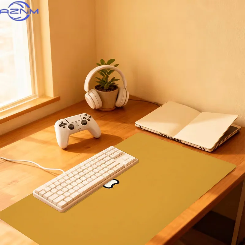 1pc Extra-Large, Non-Slip, Durable Desk Mat/Mouse Pad, Featuring SAD FACE ON ORANGE, Rubber Base, for Office, Computer Decor, Id
