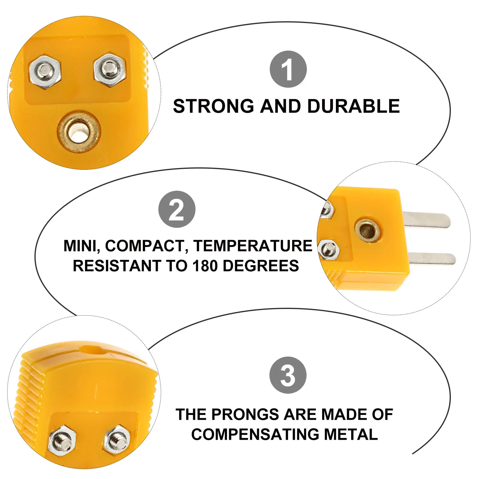 

4pcs K Type Thermocouple Connector Adapter Plug Joint High Gas Measurement Compatible Digital Thermometer