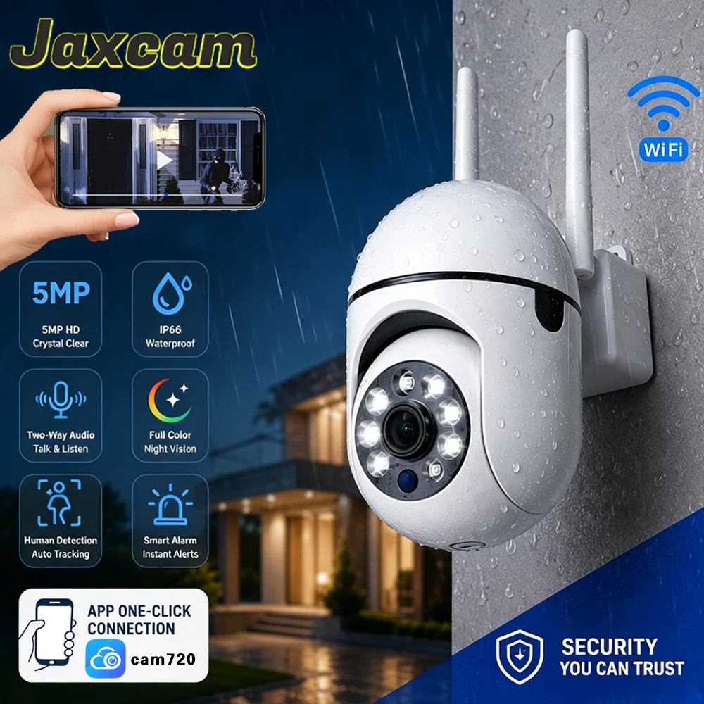 CAM720 Smart Indoor Surveillance Camera 5MP Resolution WiFi Auto Motion Tracking Full Color Night Vision Home Security IP CCTV C