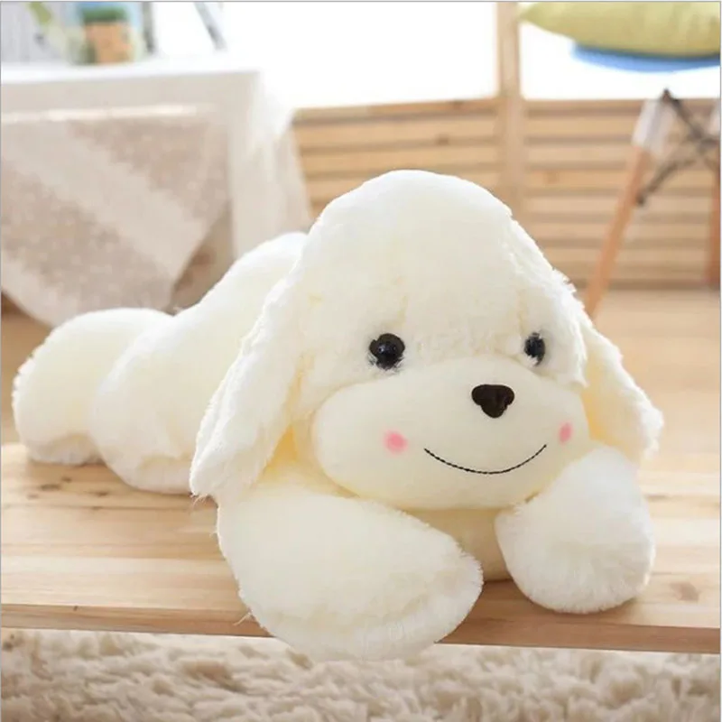 White Puppy Plush Toy White Cute Lying On The Embroidery Pattern Car Rag Doll To Send Friends Birthday Gift Ornaments