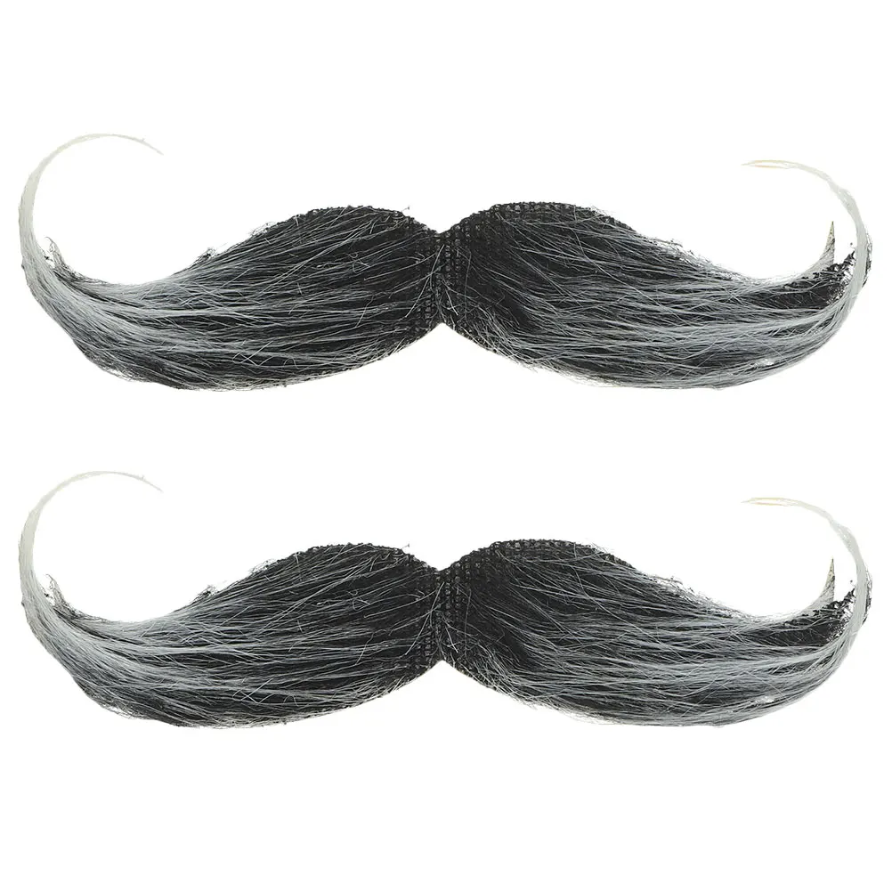 2Pcs The Outfit Realistic Beard False Mustache Artificial Beard Adult Realistic Beard for Cosplay halloween Hairpieces Men