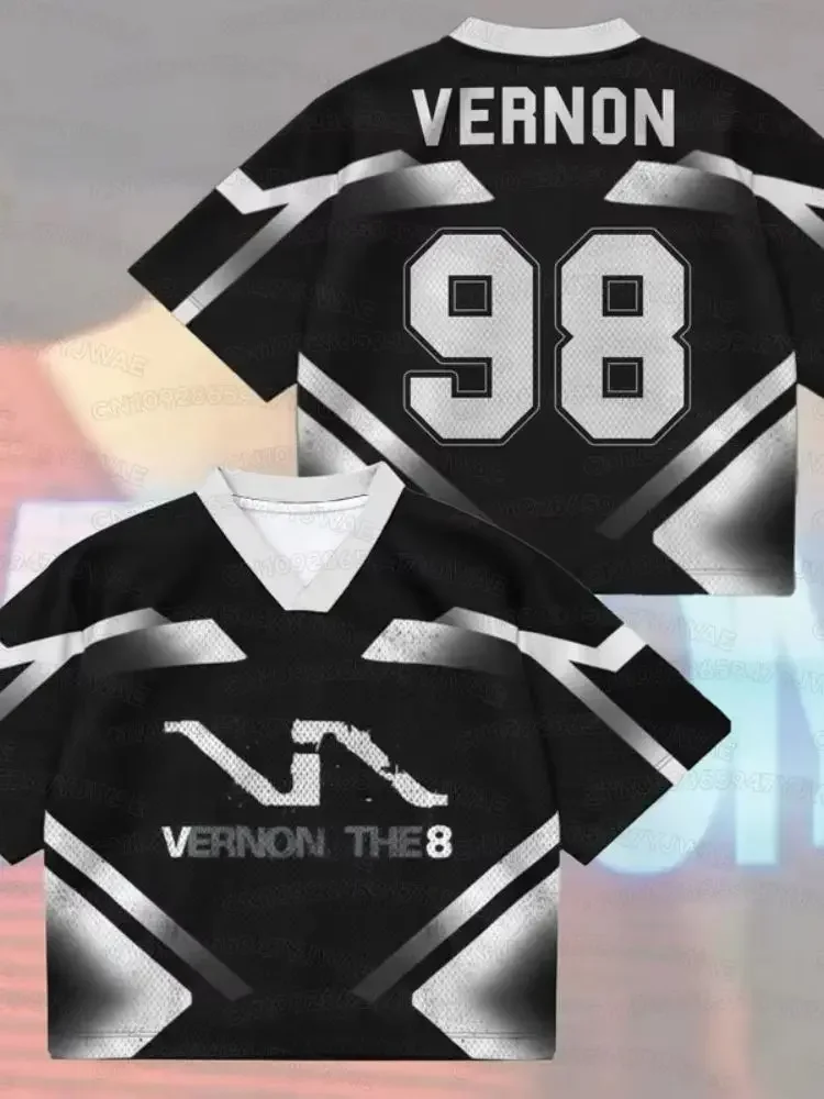 2026 Women's Men's Short Sleeve Casual T-Shrit The8 Vernon V8 First Mesh Jersey Gift For Fans Fans Gift Tops