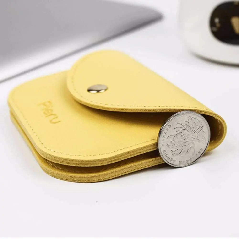 Girls Boys Portable Macaron Color Card Holders Jewelry Organizer Soft Leather Coin Purse Earphone Holder Mini Wallet Key Bag