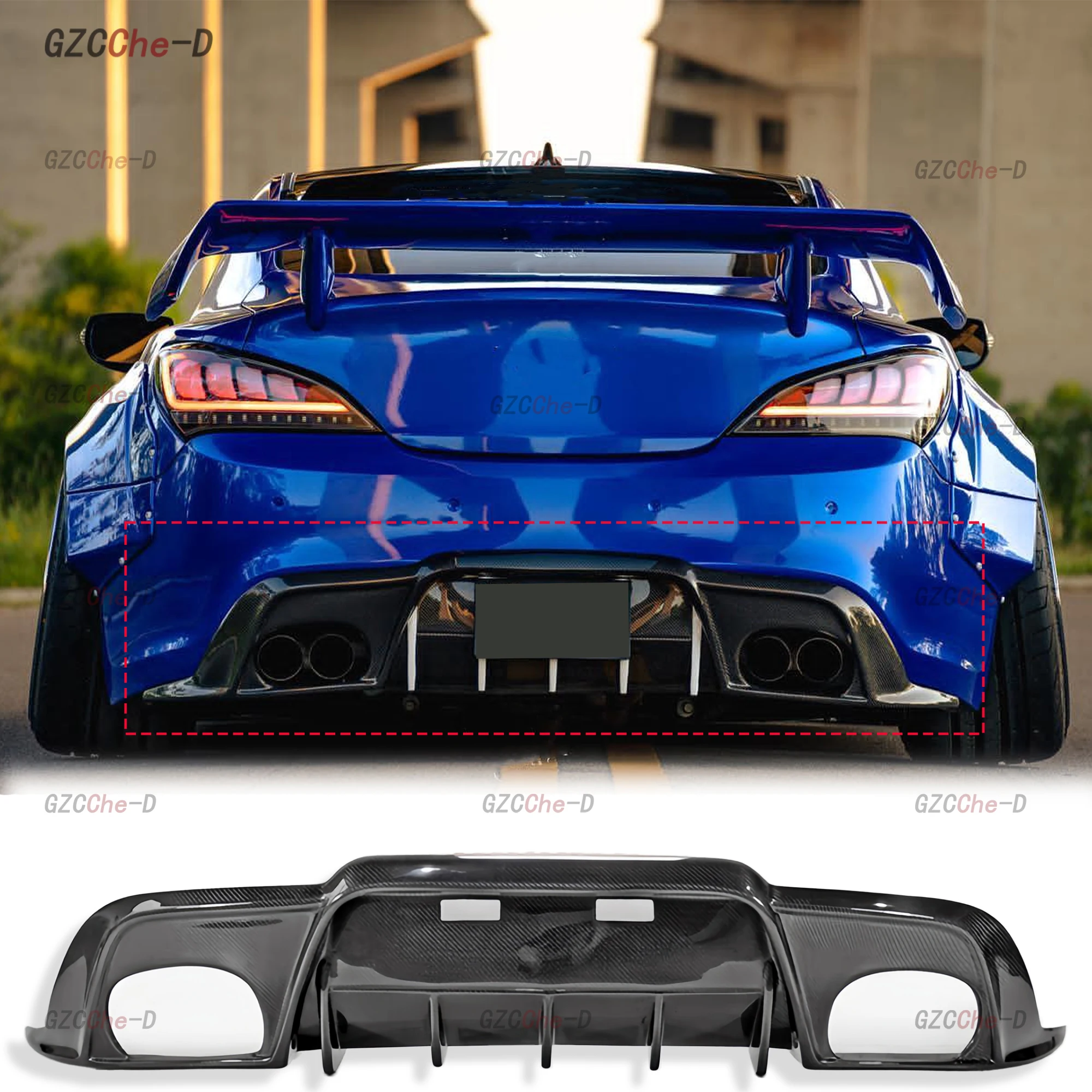 Modern Genesis Coupe carbon fiber exterior rear spoiler glass fiber material body aerodynamic kit rear lip 2009-2012