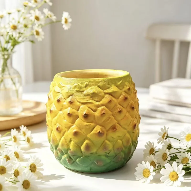 Creative Pineapple Shape Resin Plant Pot Large Planter for Balcony Courtyard Outdoor Garden Green Plant Decoration Floreros