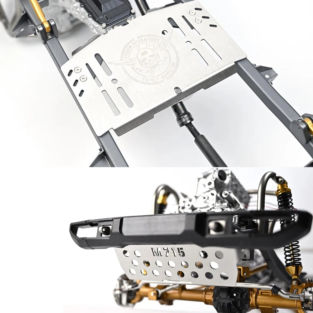 TPOWER TWOLF 1/8 M715 Escalada Modificação de Carro Peças de Atualização Placa de Guarda Armadura de Metal Acessórios de Armadura de Chassi
