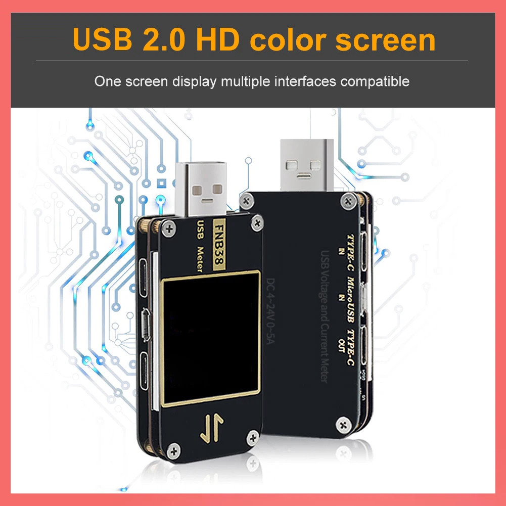 

USB-тестер FNB38, измеритель тока и напряжения QC4 + PD3.0 QC2.0 PPS FCP SCP AFC, тестер емкости с протоколом быстрой зарядки