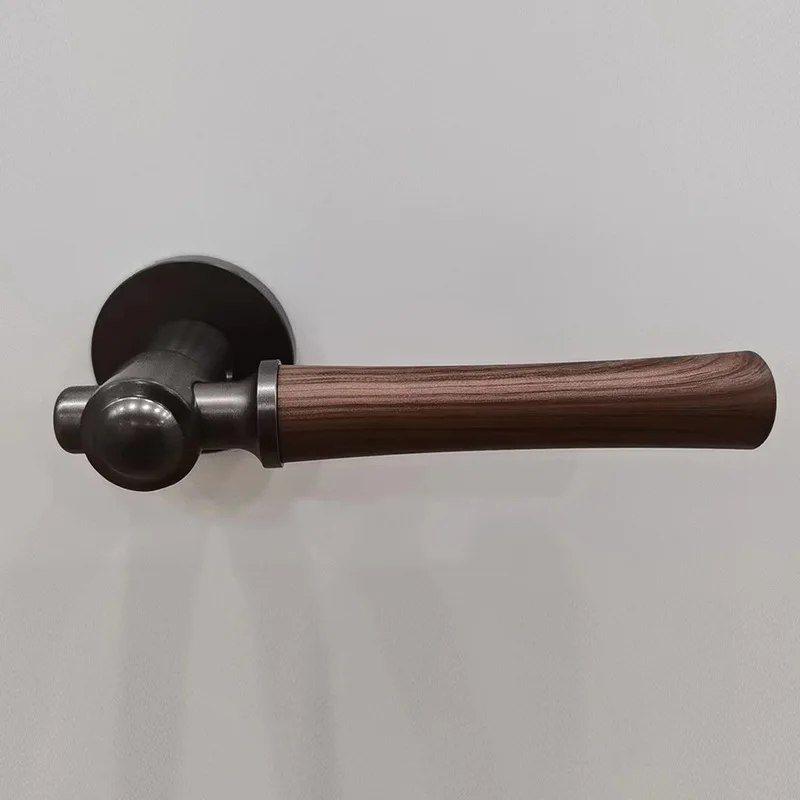 Indoor Silent, Luxury, Simple and Fashionable Handle for Entrance Doors New Chinese Walnut Universal Lockset