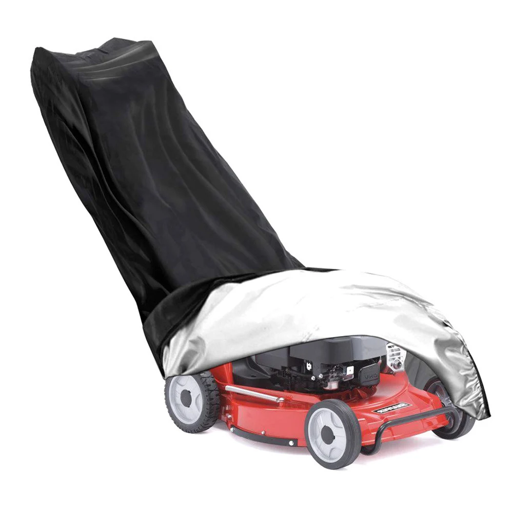 

Lawn Mower Cover Sunproof Rainproof Mower Protective Cover Foldable Black Dustproof For Gas Electric Mowers Outdoor Use