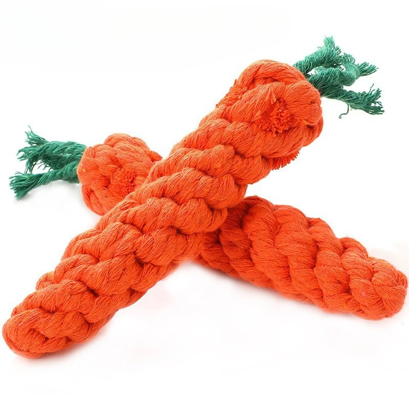 

Pet Toys Carrot Dog Toys Knot Puppy Cotton Rope Weaving Dog Teeth Grinding Products Pet Supplies 개 장난감
