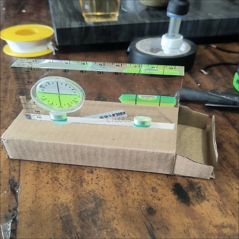 Mini Magnetic Spirit Level with Angle Dial Dual Vial Bubble Level Gauge Household Tool for Multi Angle Measuring Alignment Work