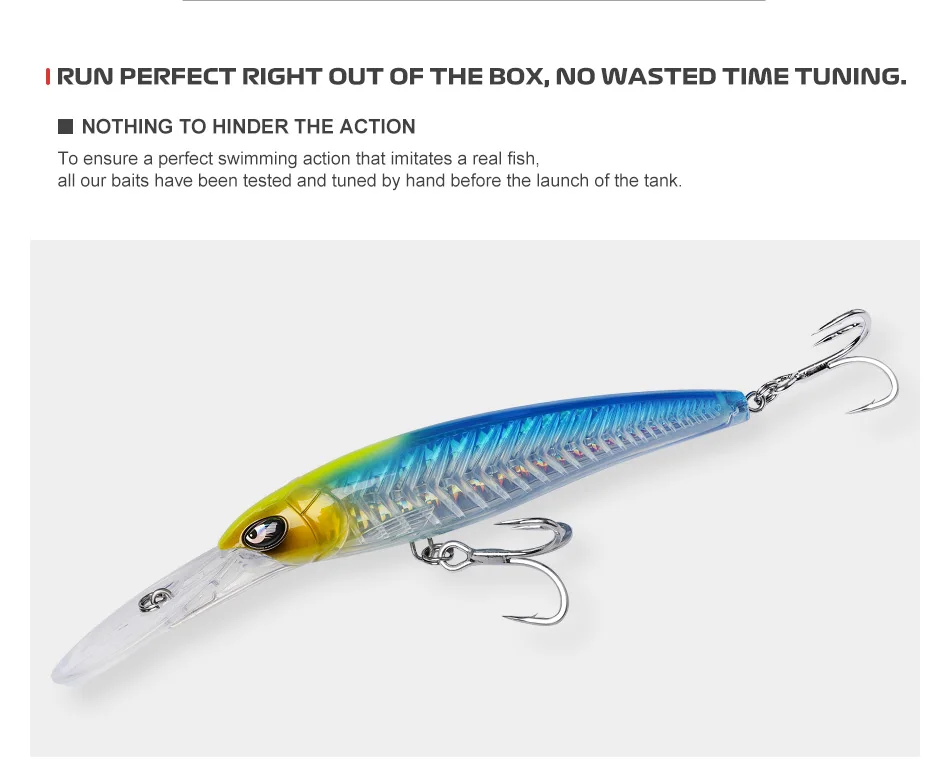 NOEBY Deep Diver Trolling Minnow 140mm 47g 180mm 94g Verstärkter Fischgräten-Hardbait für Offshore-Großwildfischerei – Detail 10