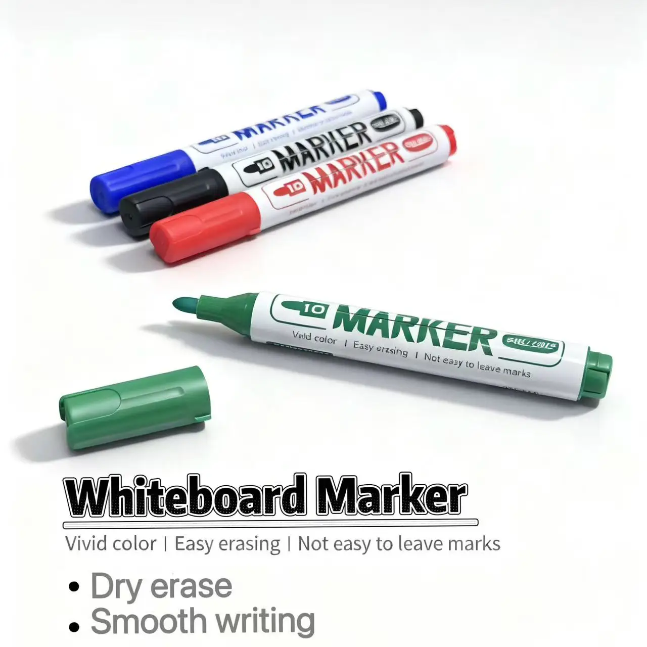 4 Stück trocken abwischbare Marker mit runder Spitze – löschbare Whiteboard-Stifte für Zuhause/Büro/Klassenzimmer, glattes Schreiben