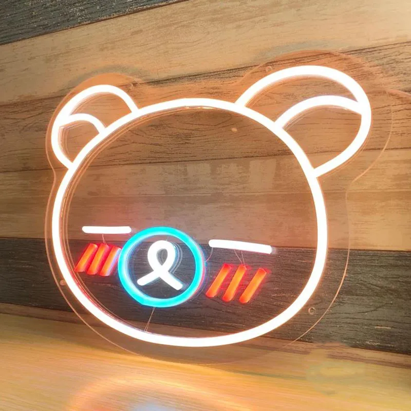 Custom Cute Bear Neon Sign Gift Animal Series LED Sign For Bedroom Party Decor Neon Wall Art Decor