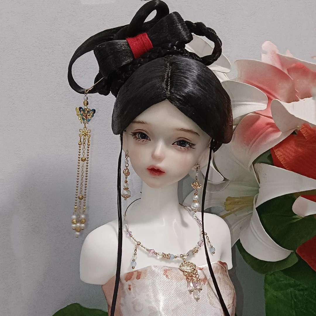 

1/4 1/3 Scale BJD Doll Wigs Ancient Costume Hanfu Vintage Style Hair Fairy Wig For MSD SD13 Girl SSDF Uncle Accessories A1744