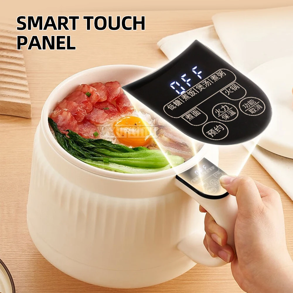 Small Intelligent Touch Panel Ceramic Glaze Coating Cooking Pot for Dormitory 2L Multifunction Rice Cooker