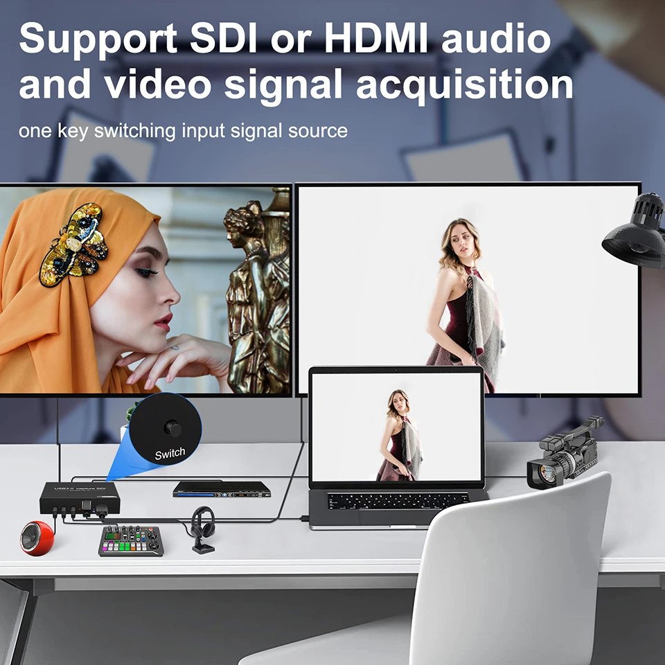 SDI HDMI zu USB3.0 Video-Audio-Capture-Karte 1080P60Hz mit SDI Loopout USB3.0-Recorder für SDI-Kamera, medizinisches PC-Live-Streaming