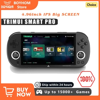 Trimui Smart Pro Console de jeu portable 4.96 ''écran IPS système Linux Joystick éclairage rvb Smartpro rétro lecteur de jeu vidéo cadeau