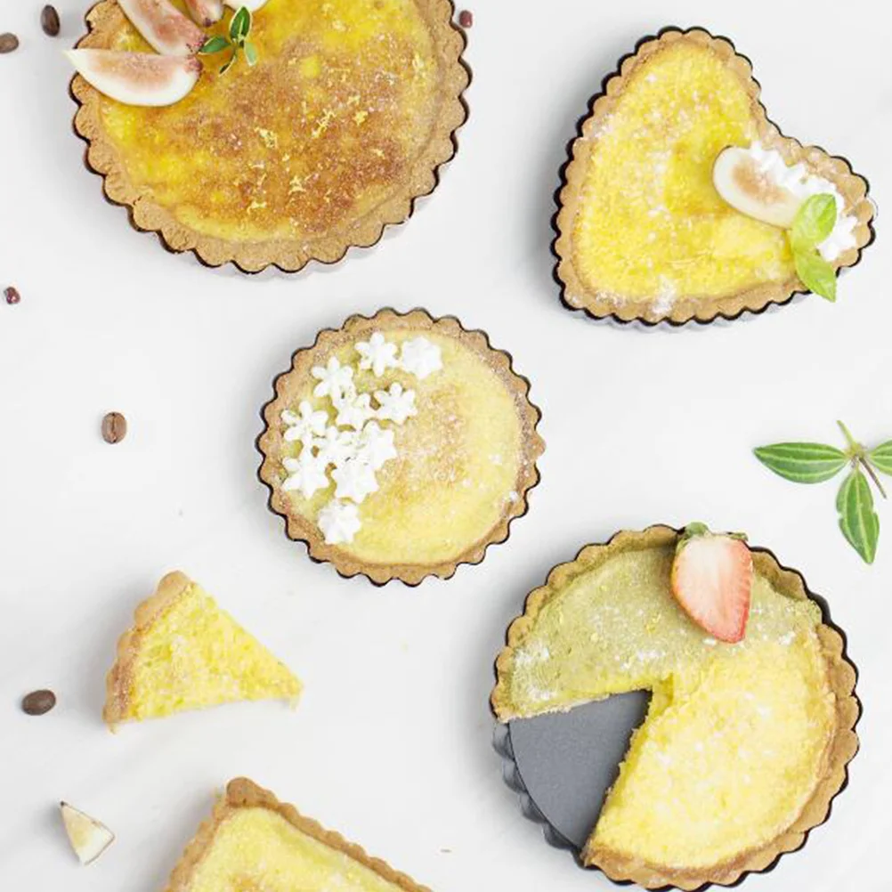 

2Pcs Egg Tart Plates Carbon Steel Non-Stick Easy Clean Home Store Egg Tarts Mold Cupcake Baking Cups Metal Baking Cups